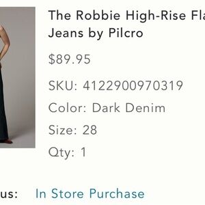 Pilcro High-Rise Flare Jeans - Dark Denim